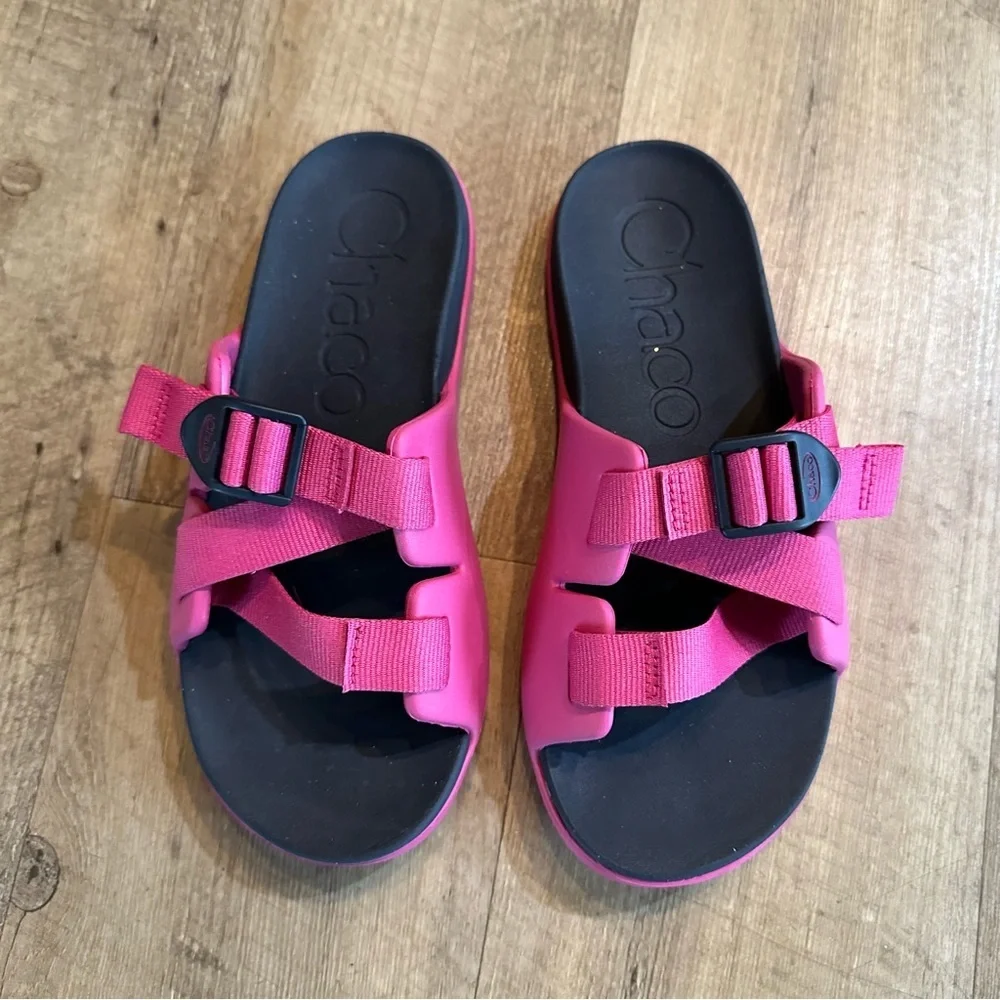 Chaco Chillos Kids Fuchsia Pink Beach Slides